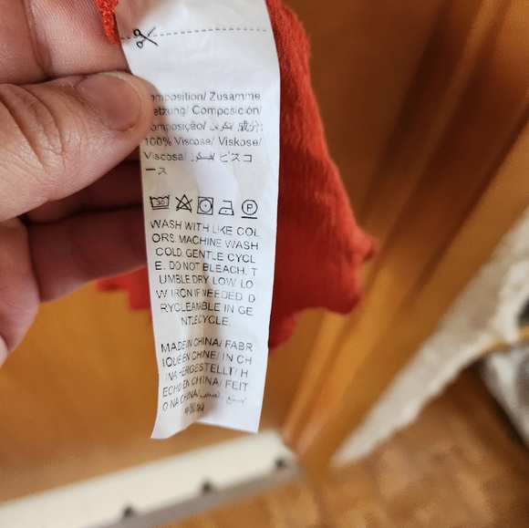 Boho Rust Tie Front Ruffle Hem Dress - Picture 5 of 6